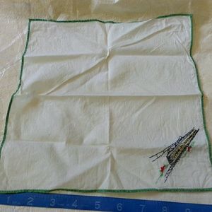 Handkerchief train embroidered old railroad